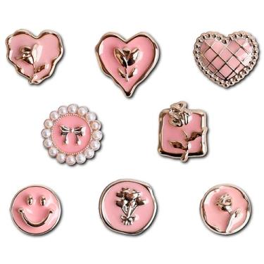 Imagem de 24 peças de ímãs de geladeira rosa retrô chique inspirados em 8 formas diferentes, adequados para escritório, cozinha, armário de armazenamento fotos e anotações em geladeiras, armários de