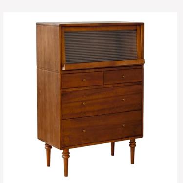 Imagem de Cômodas Armário com 5 gavetas, cômoda de madeira, moderna, armário armazenamento para quarto, closet, sala estar, entrada