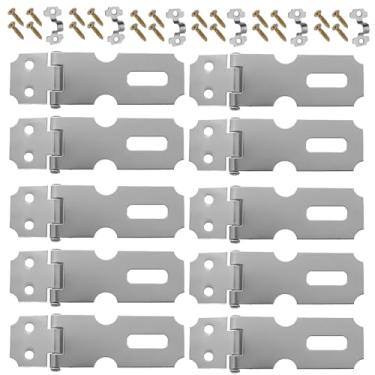 Imagem de Dobradiça Porta Cadeado Fecho Trinco Zincado 6,3cm Para Portão Gaveta Armário | Aliança | Kit 10 Un
