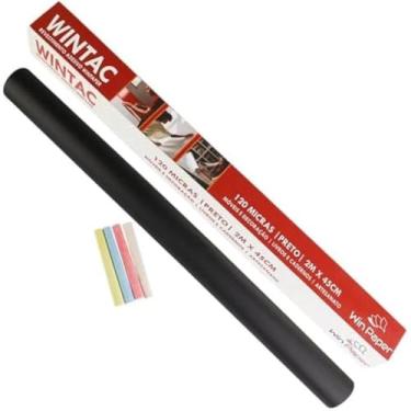 Imagem de Revestimento de parede autocolante preto, superficie de escrita, removivel, com giz,escuro.