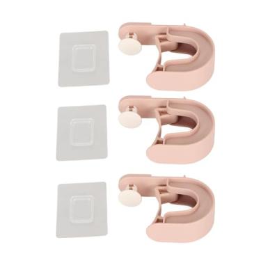 Imagem de Ainoli 3 pçs suporte de vassoura mop auto adesivo evitar deslizamento multiuso montagem na parede pinças mop para casa banheiro cozinha jardim garagem (Rosa)