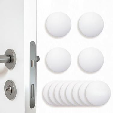 Imagem de Protetor de parede de batente de porta, para-choque redondo de silicone, protetor de parede autoadesivo, silenciador de batida de porta, protetor de maçaneta para casa, escritório, escola [pacote com