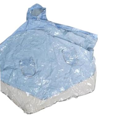 Imagem de OIIBWQ Capa de Chuva para Motociclista, Poncho de Chuva Compatível com Bicicleta Elétrica, com Capuz, Comprimento Longo, Impermeável para Todo O Corpo, Dobrá, 4xl