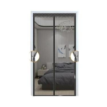 Imagem de Cortina De Tela Magnética Listrada Para Porta, Rede Mosquiteira, Divis