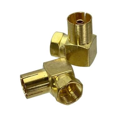 Imagem de Adaptador RF Coaxial PAL DVB-T Macho Para IEC Fêmea Terminal De Cabo 1