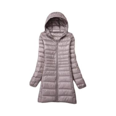 Imagem de Jaqueta De Inverno Leve Com Capuz Em Pluma De Pato Branca plus Size Pa