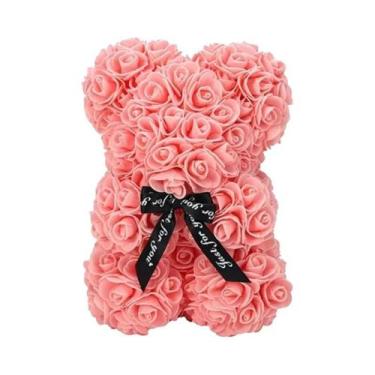 Imagem de Urso De Pelúcia Rosa Eterna Flor Artificial Para Mãe Dia Das Mães Aniv