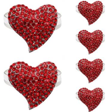 Imagem de RSACCSKY Conjunto De 6 Anéis De Guardanapo Para O Dia Dos Namorados, Anéis De Guardanapo Em Formato De Coração De Metal Para Banquetes, Aniversários, Mesas De Jantar, Recepções De Casamento E Cozinh