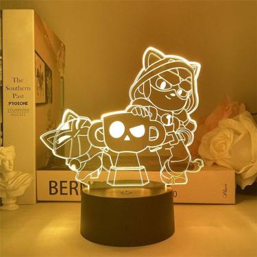 Imagem de Luz noturna LED 3D que muda de cor Brawls Stars Jessie