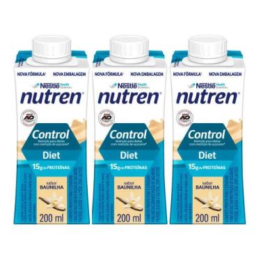 Imagem de Kit 3 Nutren Control Diet com 15g de Proteínas Sabor Baunilha 200ml