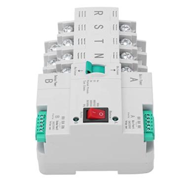 Imagem de Acouto Interruptor de Transferência Automática de Energia Dupla Tipo Trilho Din 4P para Caixa de Distribuição PZ30 AC 220V - Contatos Prateados, Retardador de Chama, Comutação (80A)