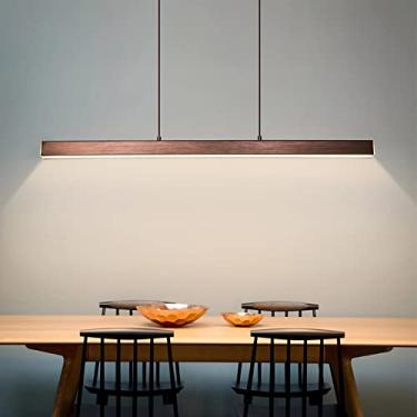 Imagem de Luminária pendente LED para mesa de jantar, com intensidade regulável e altura ajustável. Luminária pendente/de teto moderna para escritório, sala de jantar, sala de estudos, sala de estar,