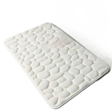 Imagem de Forro de Banheiro Antiderrapante e Absorvente Macio Secagem Rápida para Banheiro Lavabo 60x40cm(PARALELEPIPEDOOFF WHITE,3)