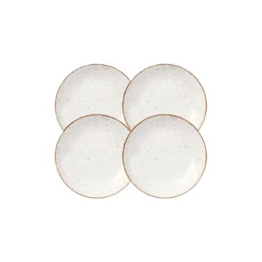 Imagem de Aparelho de Jantar Rústico Marrom Jogo de Pratos Rasos, Fundos e Sobremesa Opções de Kits(Kit 4 Pratos Rasos 25 cm)