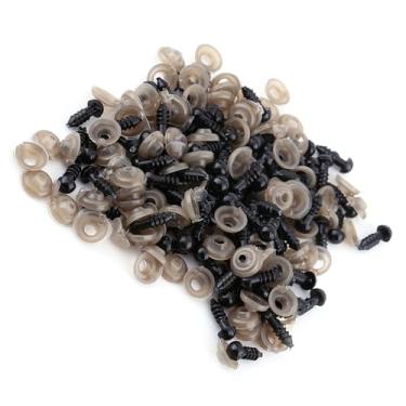 Imagem de GLOGLOW Ferramentas Artesanais Olhos de Segurança Com Arruelas para Ursinho de Pelúcia, Brinquedos de Pelúcia Amigurumi Feltro Com Rosca Nas Costas DIY Olhos Artesanais para Bichos de Fazendo Suprimentos 100 Peças de Segurança de Plástico Preto (plástico 5)