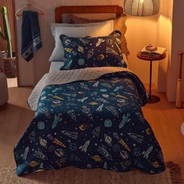Imagem de Kit Cobre-Leito Infantil Solteiro 2 peças Microfibra Galáxia - Appel