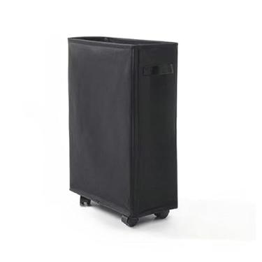 Imagem de Cesto de Roupa Suja Dobrável Com Rodas Universais Tecido Oxford,Organizador para Quarto e Banheiro,Ideal para Famílias(preto)