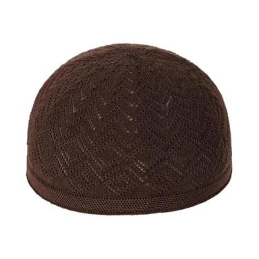 Imagem de Touca Islâmica Kufi Taqiya Takke Peci Em Preto, Branco E Cinza Para Ho