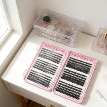 Imagem de Cílios postiços segmentados individuais, cacheados, grossos, ondulados e de grande capacidade