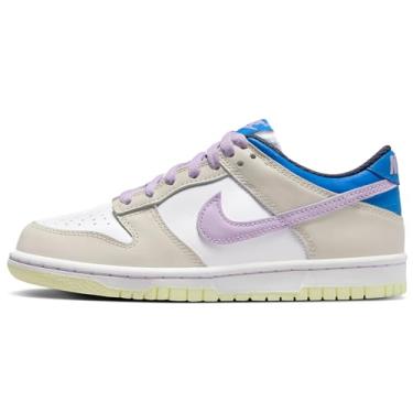 Imagem de Nike Tênis infantil Dunk Low, Madeira de madeira clara, marrom/branco/azul claro, 17