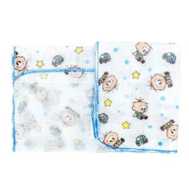 Imagem de Pano de Boca 3 Unidades 34 cm x 40 cm Turma da Mônica Baby, Cebolinha 