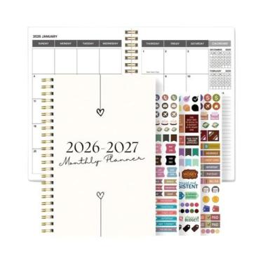 Imagem de Planejador Semanal E Mensal A5 2026-2027, Organizador Espiral, Calendá