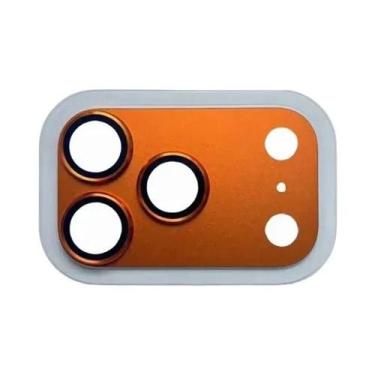 Imagem de Protetor De Câmera De Vidro Temperado Metálico Laranja Para iPhone 17 