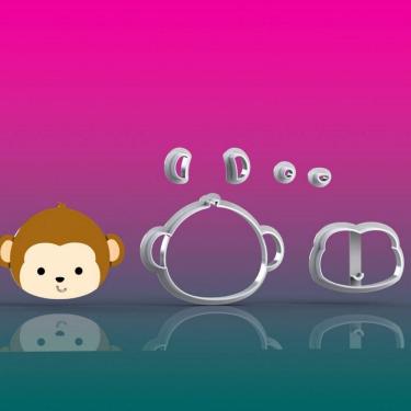 Imagem de Cortador Circo Macaco Rosto Modular Tamanho 5Cm