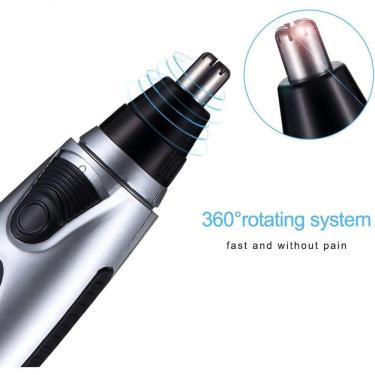 Imagem de Aparador De Pêlos Do Nariz Multifunções Reparação Elétrica Barbear Preto/ Prata