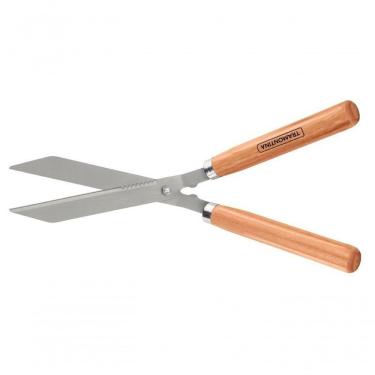 Imagem de Tesoura Para Cerca Viva E Grama Tramontina Com Lâmina Serrilhada E Cabo De Madeira