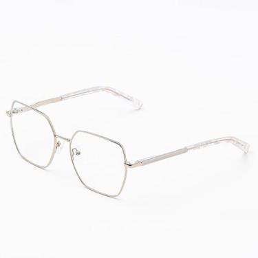 Imagem de Armação Óculos Grau Feminino Metal Quadrado, Lidia CorDourado com Pret