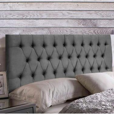 Imagem de Painel Suspenso Cabeceira Dubai 1,58m Para Cama Queen Size Suede Cinza - Aurora Line