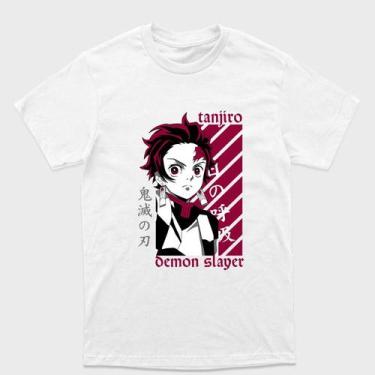 Imagem de Camiseta branca Algodão e Drytec Demon Slayer  Tanjiro kamado Fundo vi
