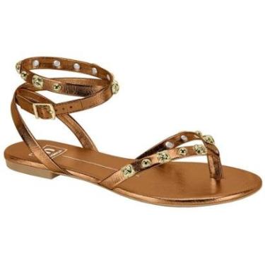 Imagem de Sandália Feminina Moleca Metalizada com Tiras e Tachas-Feminino