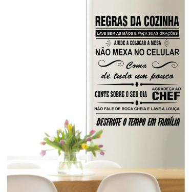 Imagem de Adesivo Decorativo De Parede Frase Regras Da Cozinha