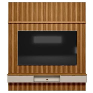 Imagem de Painel Ripado para Tv 75 Pol. com Bancada 219cm Prime Plus L06 Nature/