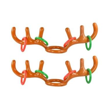 Imagem de Jogo De Argolas Inflável De Rena Com Chifres Para Crianças, Chapéu E B