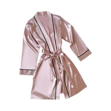 Imagem de Camisola Elegante Feminina Com Decote Em V, Cor Sólida, Confortável E 