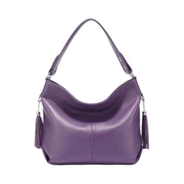 Imagem de Bolsa Feminina De material sintético Escuro E Roxo Com Franjas, Grande