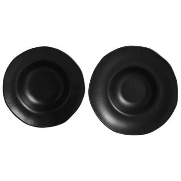 Imagem de Kit 2 Pratos Orgânicos Preto Matte 250ml e 450ml Porto Brasil Servir M