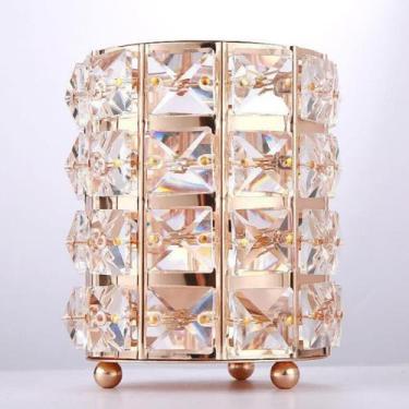 Imagem de Porta Pincéis de Maquiagem em Cristal Âmbar  Organizador Decorativo e 