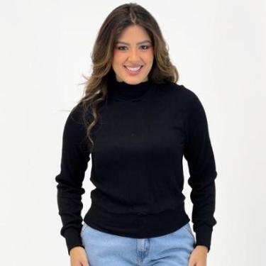 Imagem de Blusa Cativa Gola Alta Manga Longa Canelada Feminina-Feminino