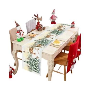 Imagem de Caminho De Mesa Com Flocos De Neve De Natal, Decoração De Férias De In
