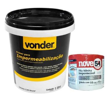 Imagem de Kit primer p/impermeabilizante + manta asfaltica 1l vonder