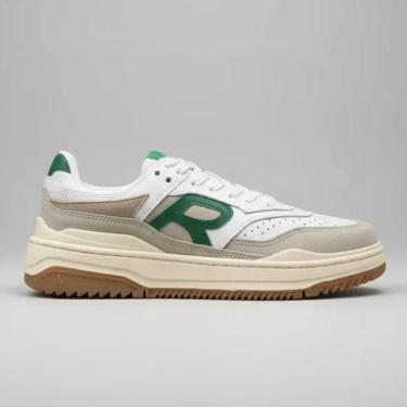 Imagem de Tênis Masculino Reserva Couro R Broox - Branco/Verde-Masculino