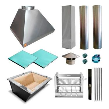 Imagem de Churrasqueira Gourmet Makeer Inox 430 2 Elevatório Com Capa 2117 P