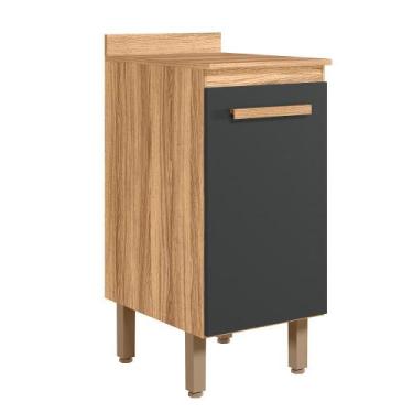 Imagem de Balcão Cozinha Intenza 40cm 1 Porta Freijó/Chumbo - Nicioli - Multi Mó