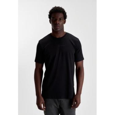 Imagem de Camiseta docthos slim manga curta algodão egípcio estampa, 003 preto, 