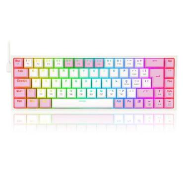 Imagem de Teclado mecanico gamer castor rgb switch blue redragon k631wp-rgb bran