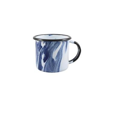 Imagem de Caneca Esmaltada Luxo Marmorizada Azul 70ml Café Ágata - Ewel